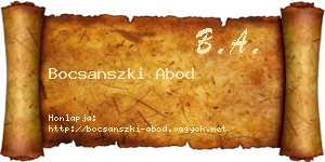 Bocsanszki Abod névjegykártya